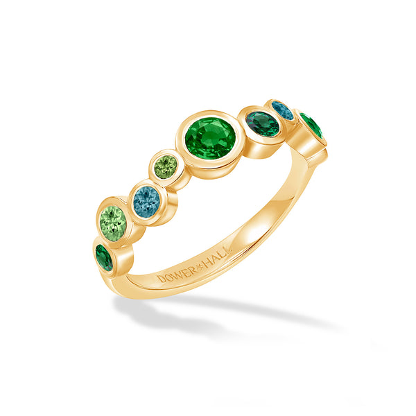 18k Emerald Green Cascade Ring - 0.75ct