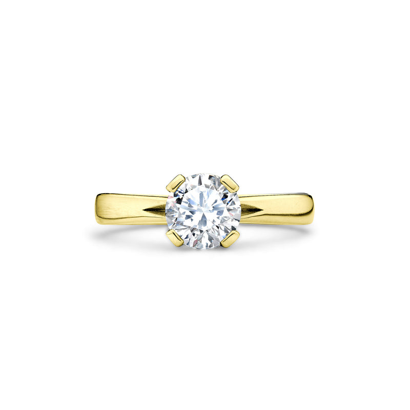 Flute Diamond Engagement Ring