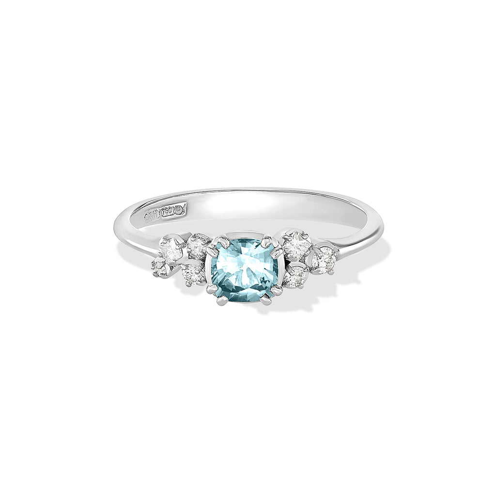 Aquamarine Diamond Star Wrap Ring main image 1