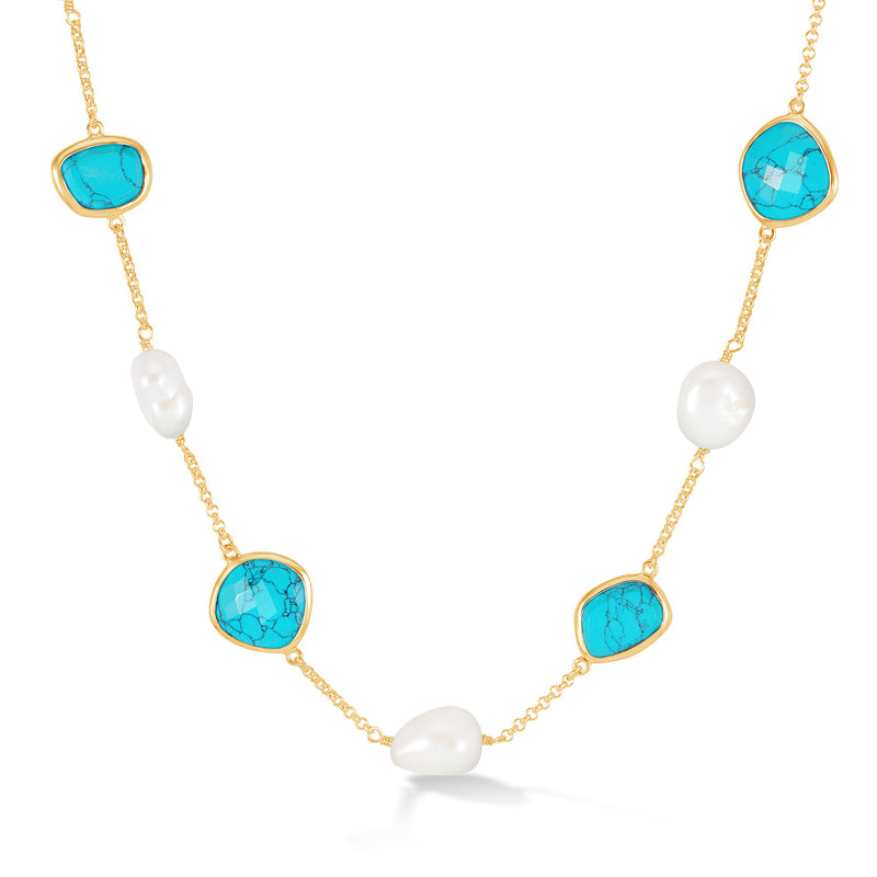 PEBN15-V-TURQ-Dower-and-Hall-Yellow-Gold-Vermeil-Turquoise-Gemstone-and-Baroque-Pearl-Pebble-Necklace-1