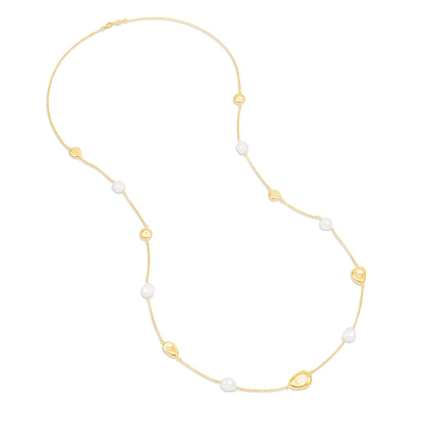     PEBN18-V-WP-Dower-and-Hall-Yellow-Gold-Vermeil-Long-Baroque-Pearl-and-Pebble-Necklace