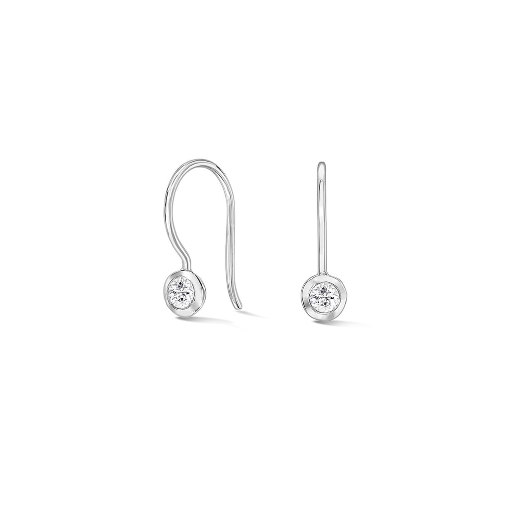 White sapphire sales sterling silver earrings