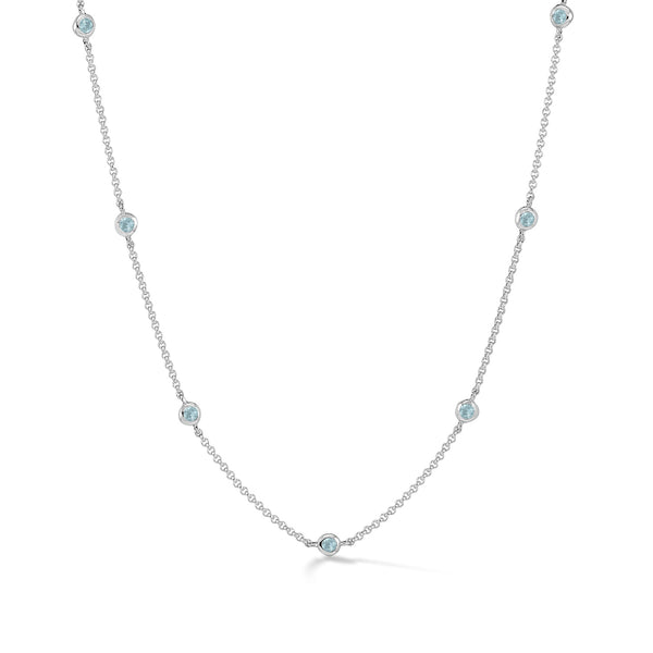    TWN11-S-AQUA-Dower-and-Hall-Sterling-Silver-Aquamarine-Dewdrop-Chain-Necklace