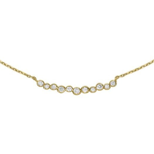 18k Gold & Diamond Medium Cascade Bar Necklace