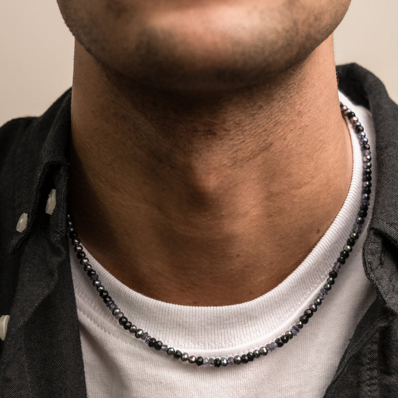 Men's Midnight Mixed Gemstone Necklace