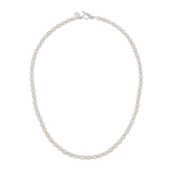 Men's White Pearl Halo Necklace