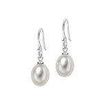 8mm Oval Dove Grey Freshwater Pearl Earrings