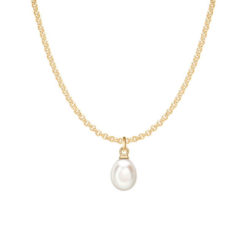 Dower-And-Hall-Men's-10mm-Oval-White-Freshwater-Yellow-Gold-Vermeil-Pearl-Pendant