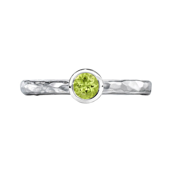 Dower-And-Hall-Stirling-Silver-4mm-Peridot-Hammered-Twinkle-Ring