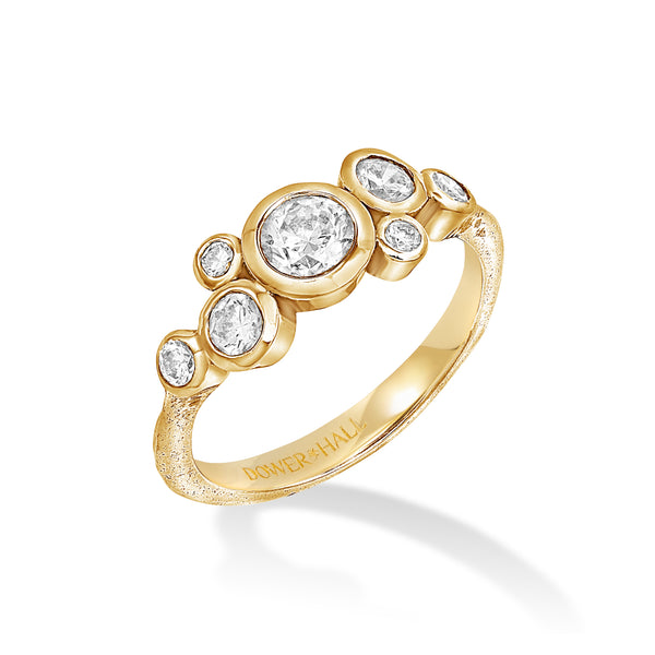 18k Gold & Diamond Cascade Cluster Ring