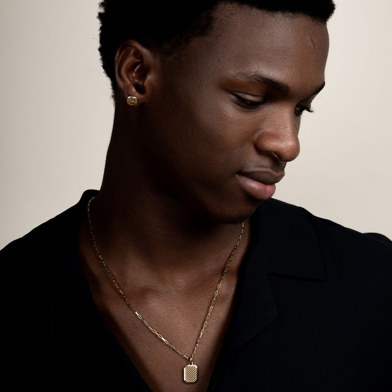 Men's Single Dimple Pebble Stud