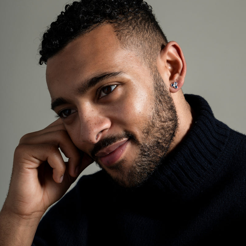Men's Single 'Blues' Array Trio Stud