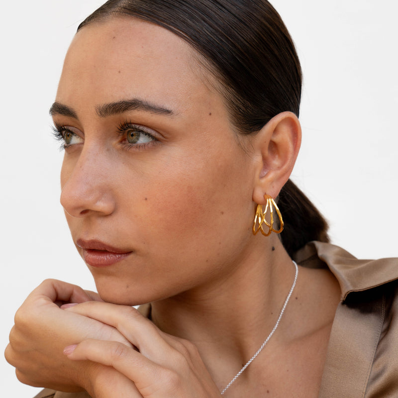 WFE15-V-Dower-and-Hall-Yellow-Gold-Vermeil-Large-Triple-Row-Waterfall-Hoops-4
