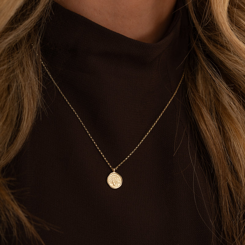 9k Gold Tree of Life Tiny Talisman Necklace