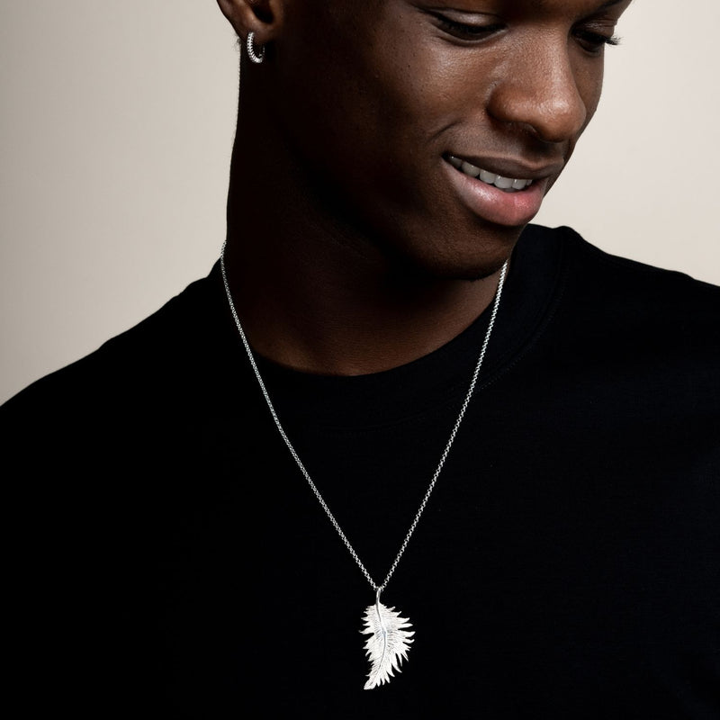 Men's Large Feather Pendant