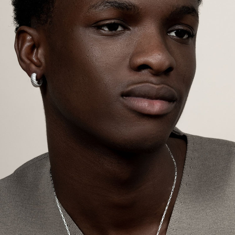 Men's Single Large Twist Hoop