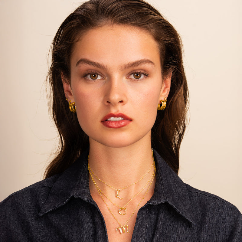 Gold Vermeil & Diamond Letter Pendants