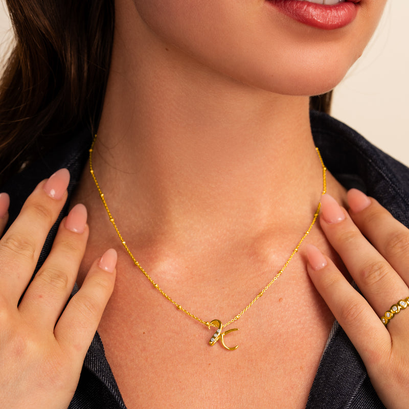 Gold Vermeil & Diamond Letter Pendants