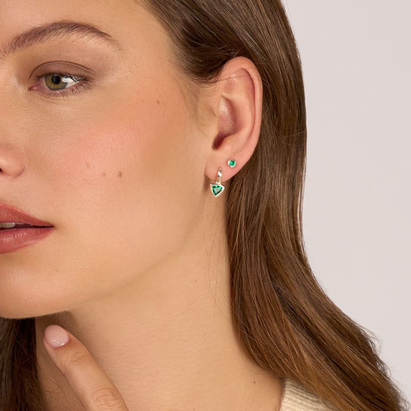 Green Garnet Trillion Tutti Frutti Earrings