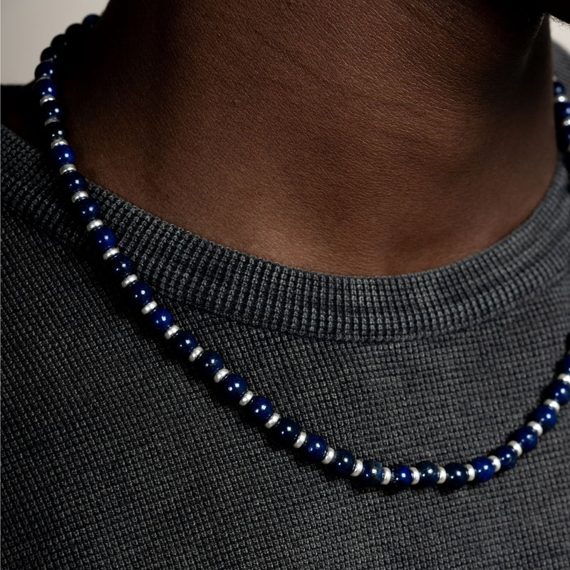 Men's Lapis Lazuli Halo Necklace