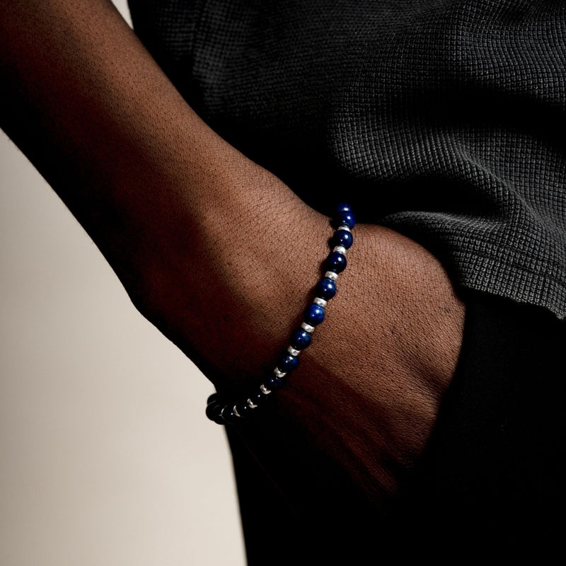 Men's Lapis Lazuli Halo Bracelet