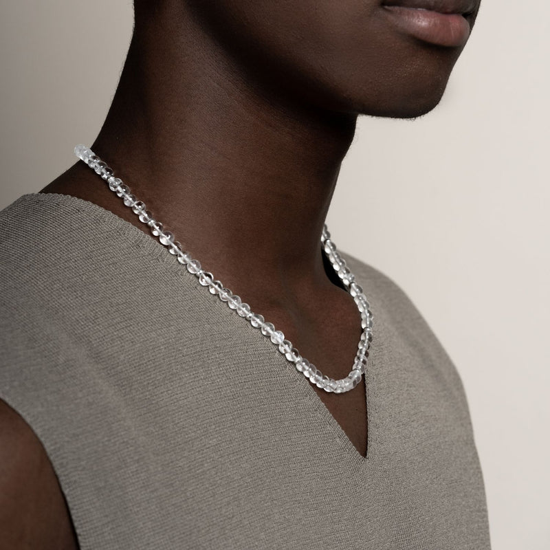 Men's Rock Crystal Halo Necklace