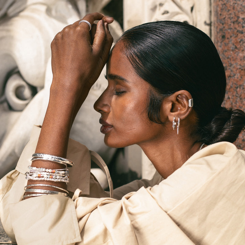 Hammered Raindrop Hoops
