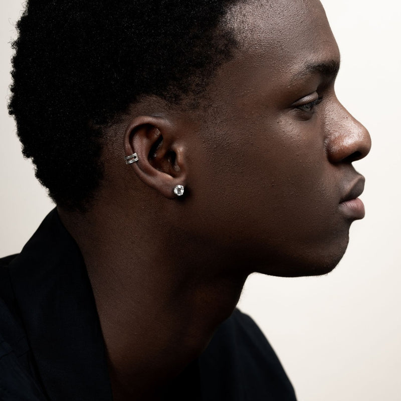 Men's Single 6mm White Topaz Stud
