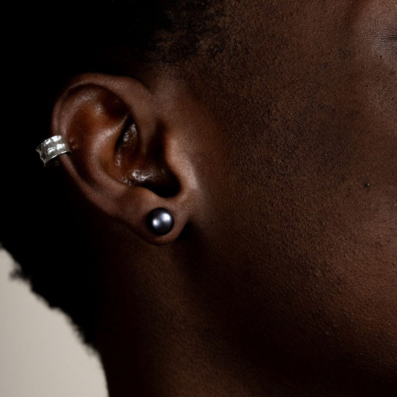 Men's Single 8mm Peacock Freshwater Pearl Stud
