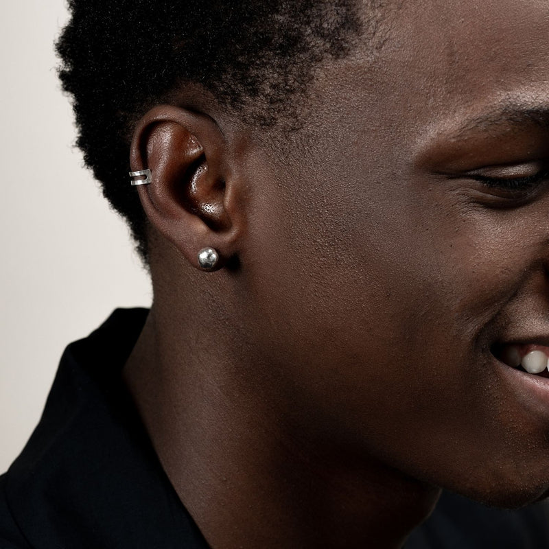 Men's Medium Single Signature Nugget Stud
