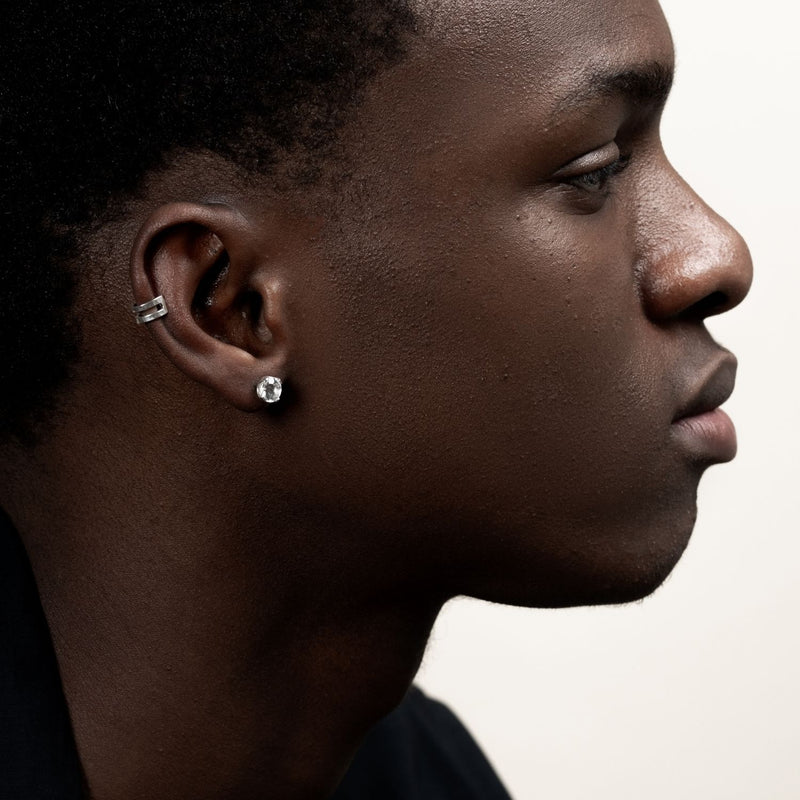 Men's Single 6mm White Topaz Stud