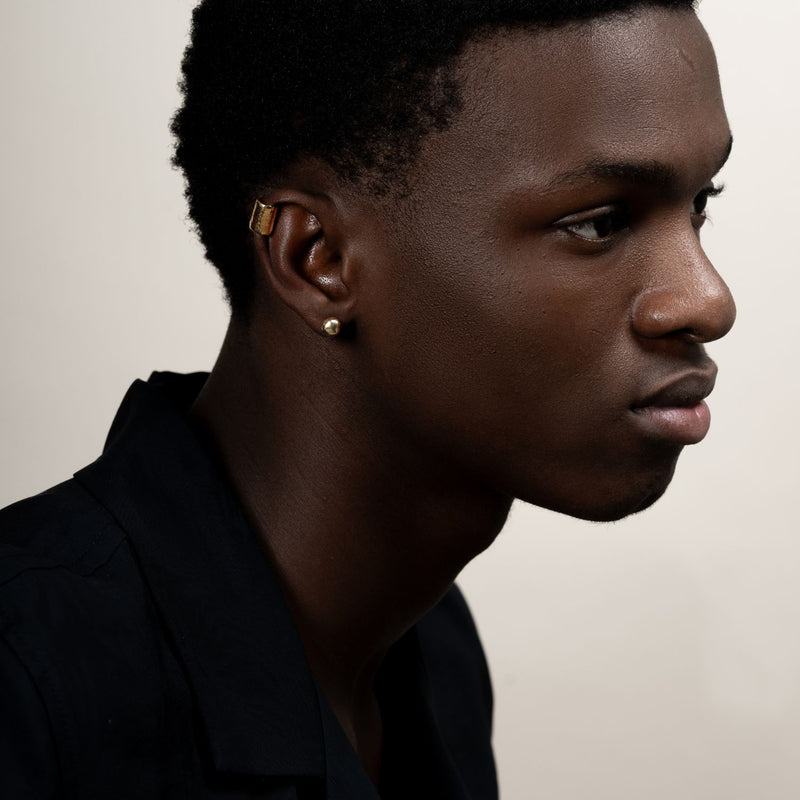 Men's Medium Single Signature Nugget Stud