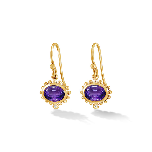     ANE18-14Y-AME-DIA-Dower-and-Hall-14k-Yellow-Gold-Anemone-Oval-Drop-Earrings-with-Amethyst-and-Diamond