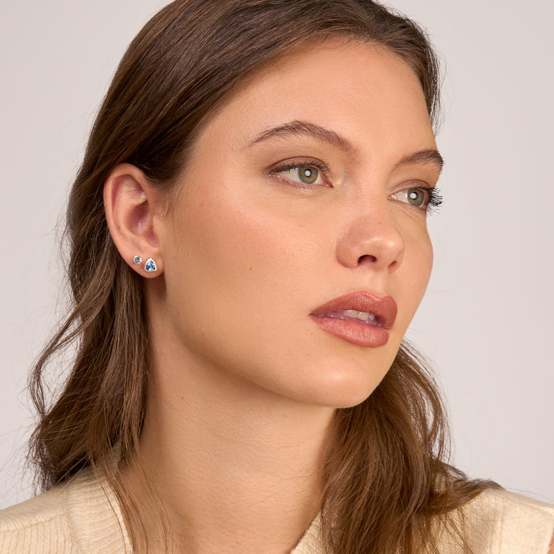 Blue Topaz Trillion Tutti Frutti Studs