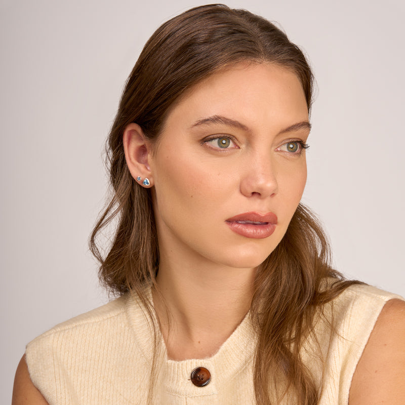 Blue Topaz Trillion Tutti Frutti Studs