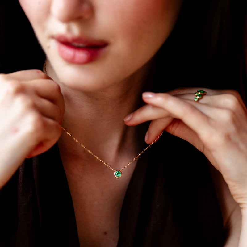DCP15-18Y-EME-Dower-and-Hall-18k-Yellow-Gold-Solitaire-Cascade-Emerald-Pendant-1