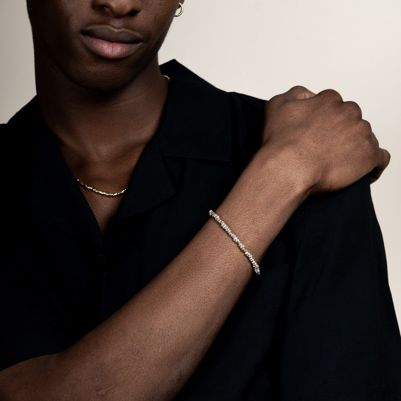 Men's Mixed Signature Small Nugget Bracelet