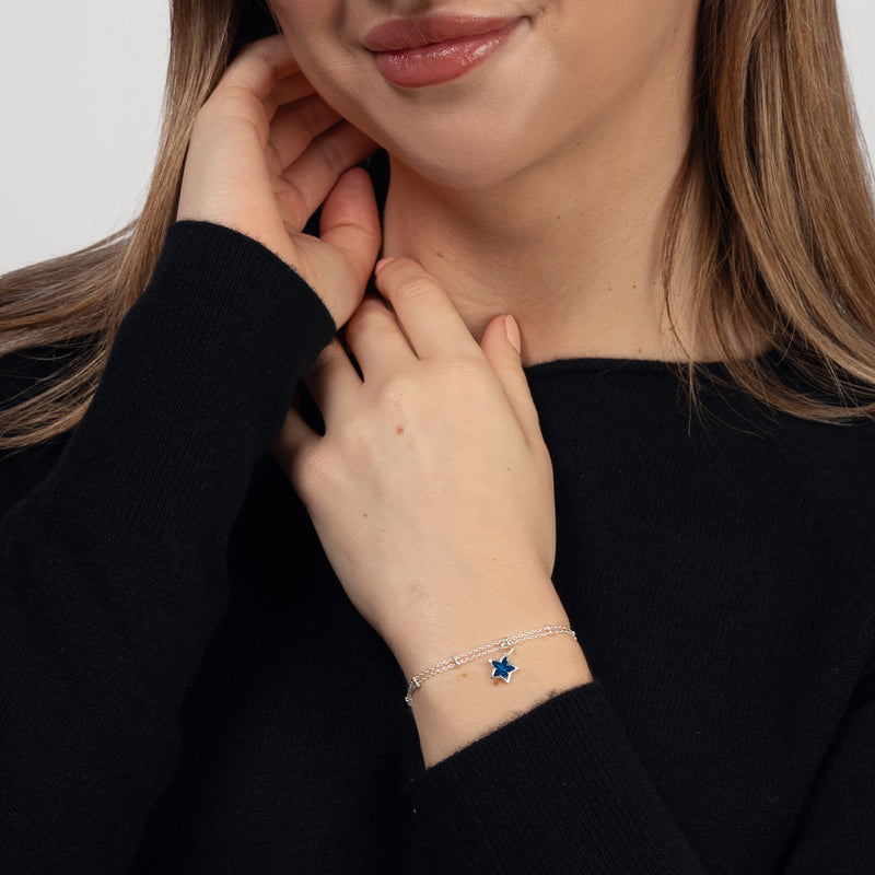 Midnight Blue Enamel Star Bracelet & Earring Set