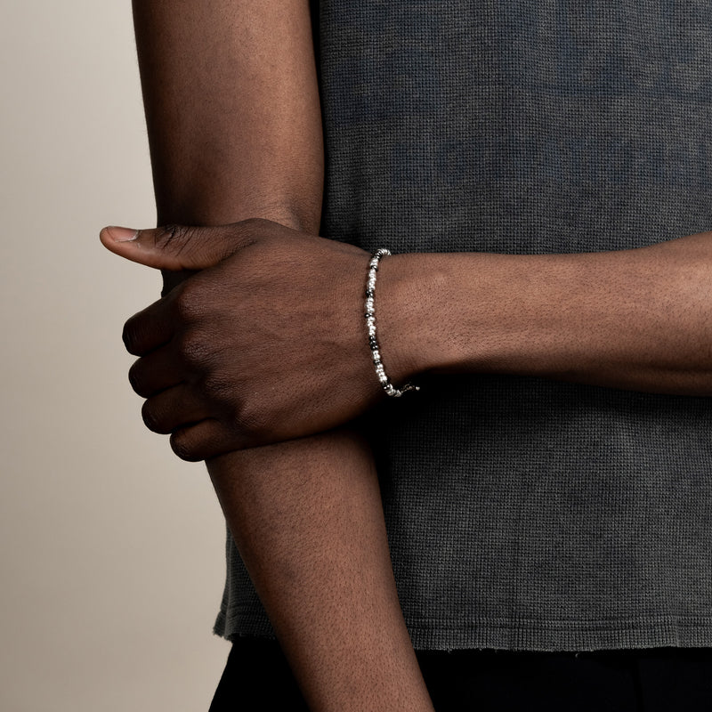 Men's Mixed Signature Small Nugget Bracelet