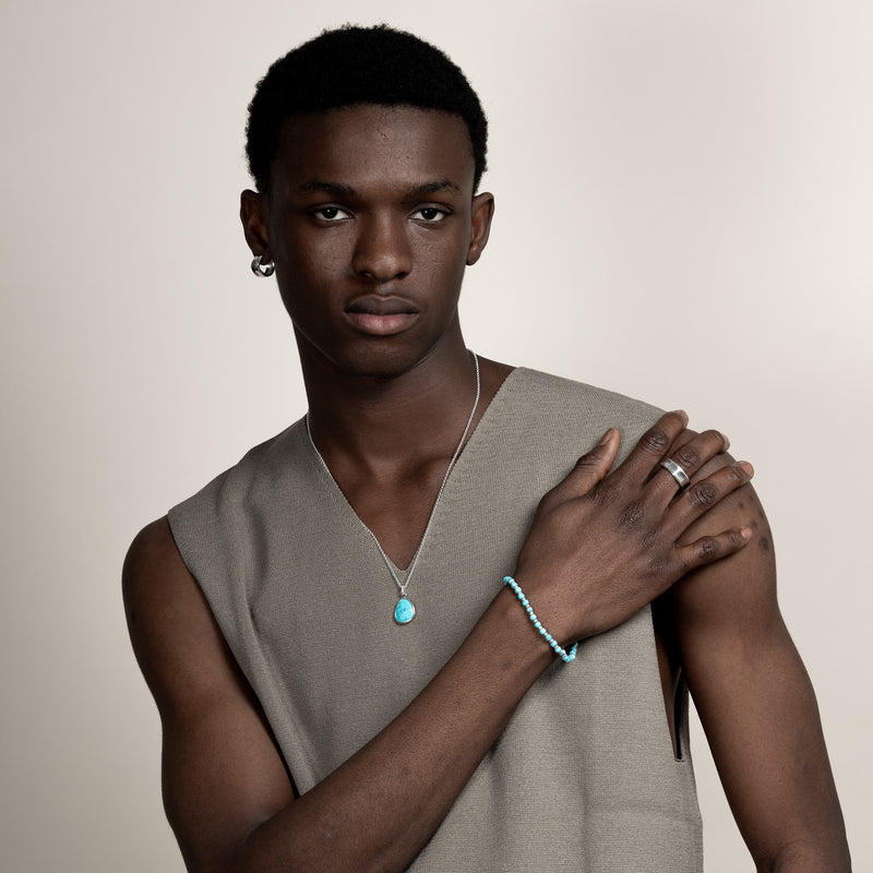 Men's Turquoise Pebble Pendant