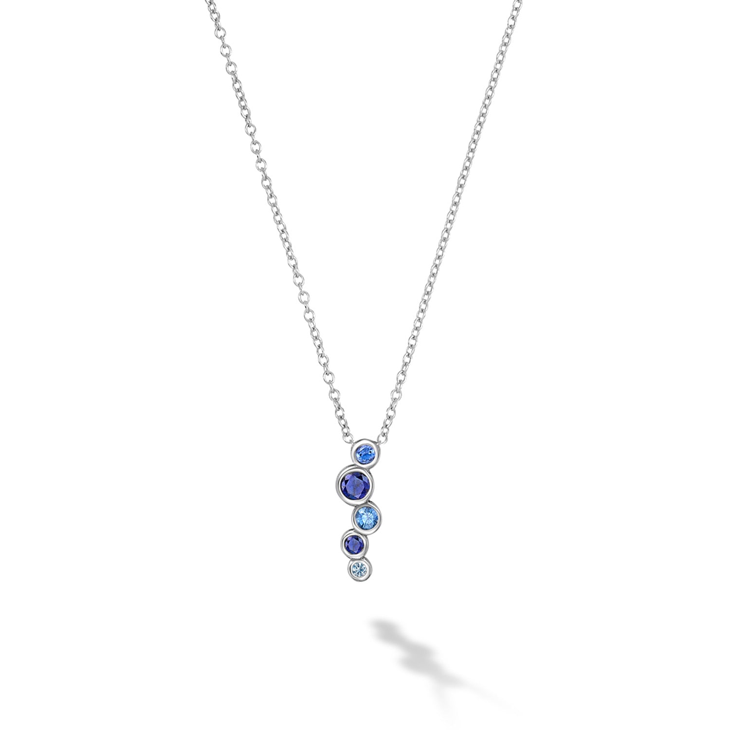 Dower & Hall 18k Gold Sapphire & Aquamarine Cascade Pendant