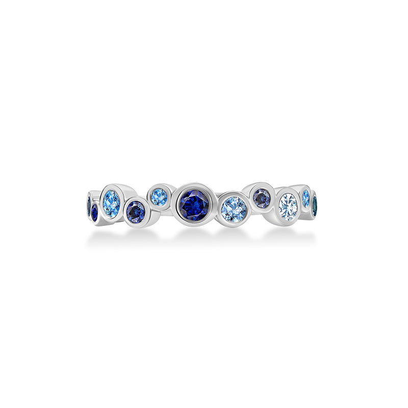 18k Blue Sapphire & Aquamarine Cascade Ring - 0.50ct