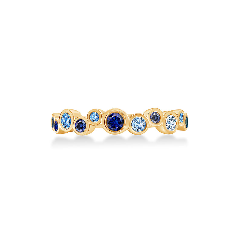 18k Blue Sapphire & Aquamarine Cascade Ring - 0.50ct