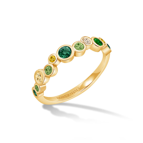 18k Emerald Citrus Green Cascade Ring - 0.50ct