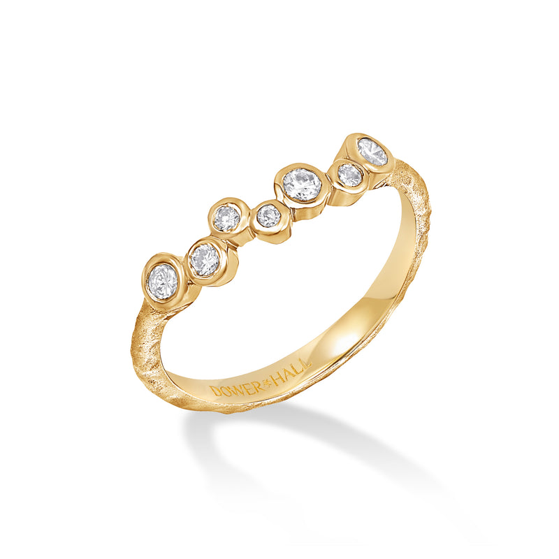 18k Gold Diamond Fine Cascade Wraparound Ring