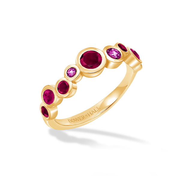 18k Ruby & Pink Sapphire Cascade Ring - 0.75ct