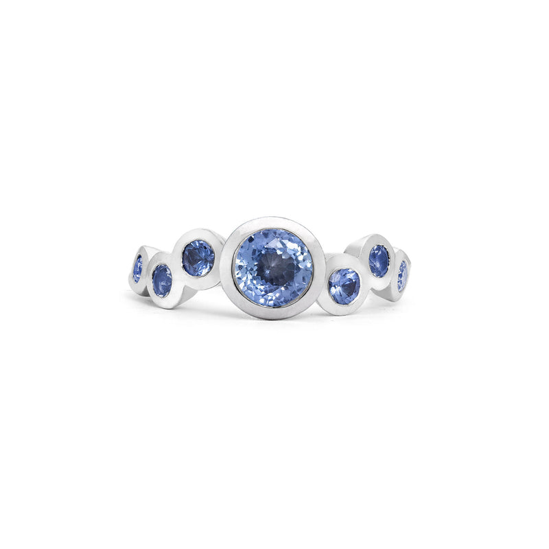 18k Gold & Sapphire Dotty Wave Ring - 1.50CT