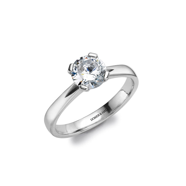 Flute Diamond Engagement Ring