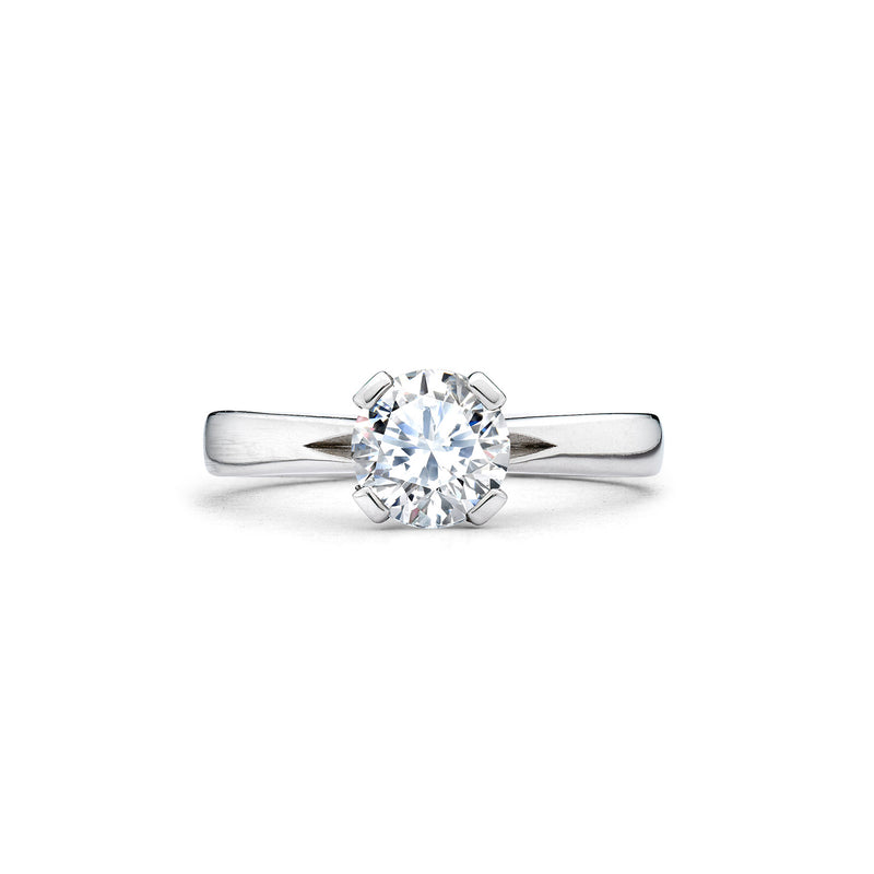 Flute Diamond Engagement Ring