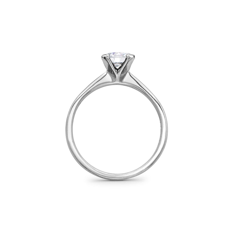 Flute Diamond Engagement Ring